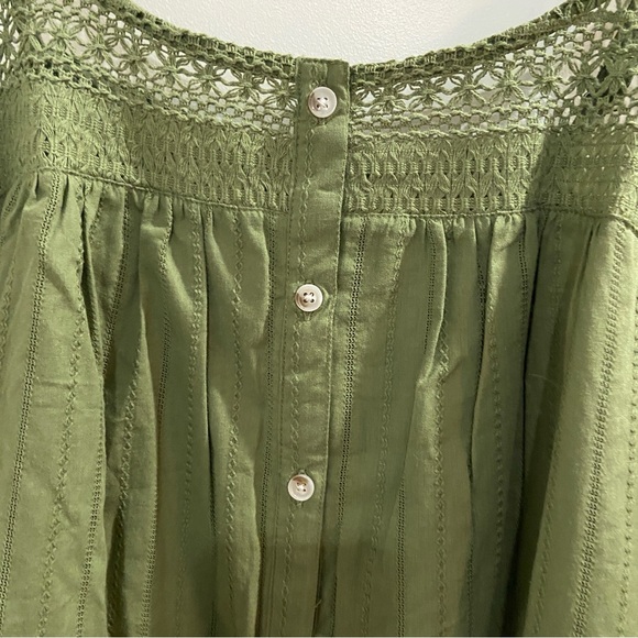 Torrid NWT Plus Size Cotton Button Up Crochet Tank, Olive, Size 1X - Picture 7 of 7